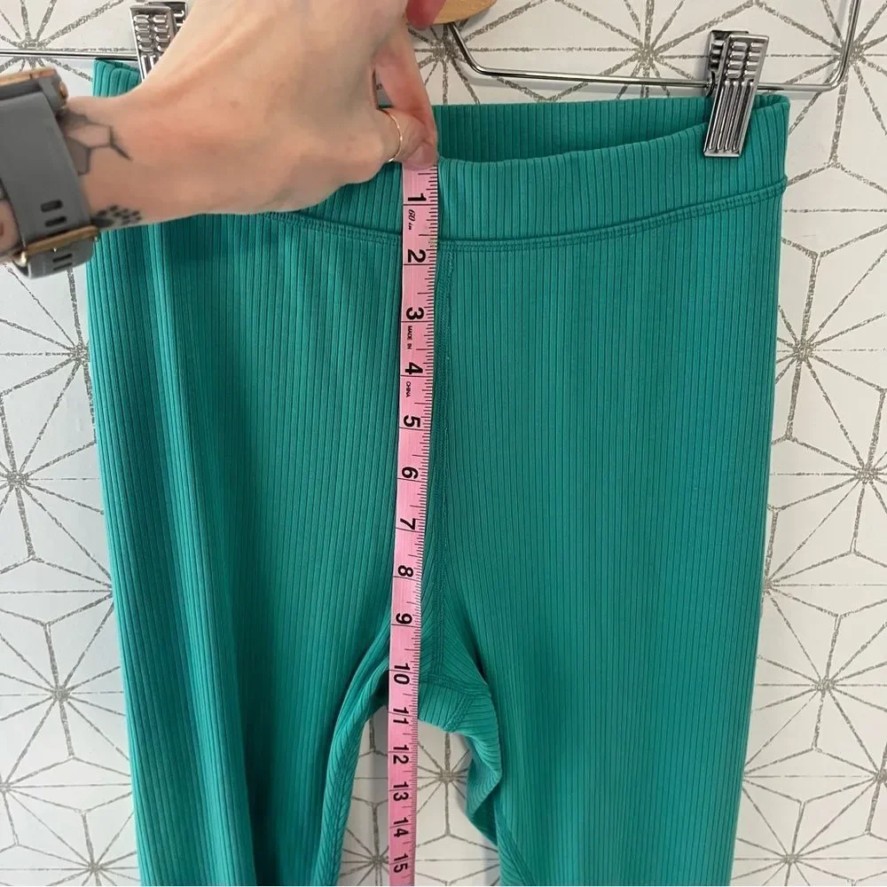 Alo Yoga Blissful Ribbed High Waist Legging Ocean Mist 7/8